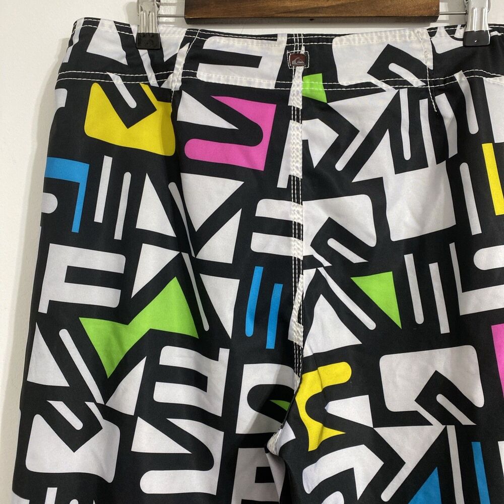 Quicksilver Board Shorts Men's Waist 36 Swim Trunks Cargo Pocket Unlined 90s Y2K - Picture 11 of 12